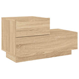 Bedside Cabinet with LED Lights Sonoma Oak 70x36x40.5 cm 836779
