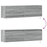 TV Wall Cabinet with LED Lights Grey Sonoma 140x31x38 cm 852374