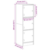 Highboard with Glass Doors Concrete Grey 35x37x109 cm 836388