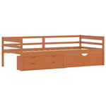 ZNTS Bed Frame with Drawers&Cabinet Honey Brown Pinewood 90x200 cm 322058