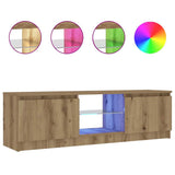 TV Cabinet with LED Lights Artisian Oak 120x30x36 cm Engineered Wood 856348