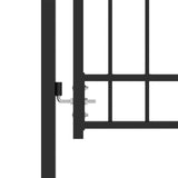 ZNTS Fence Gate with Spikes Steel 100x125 cm Black 146379