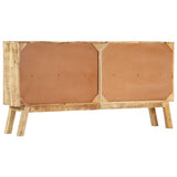 Sideboard Brown and Black 160x30x80 cm Solid Rough Mango Wood 247994