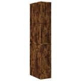 Narrow Bathroom Cupboard with Wheels Smoked Oak Engineered Wood 855299