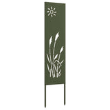 Garden Privacy Screen Olive green 32 x 140 cm Cold-rolled steel 876206