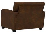 Armchair Brown Faux Suede Leather 42043423
