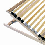 Slatted Bed Base Manual Brown 80 x 190 cm Solid Beech Wood 42015245