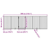 Dog Gate with Door Foldable 6 Panels White 300 cm Poplar Wood 352183