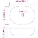 Countertop Basin Grey and Blue Oval 47x33x13 cm Ceramic 155067
