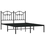 Metal Bed Frame without Mattress with Headboard Black 140x200cm 353440