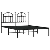 Metal Bed Frame without Mattress with Headboard Black 140x200cm 353440