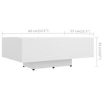 Coffee Table White 85x55x31 cm Engineered Wood 803380