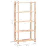 5-Tier Storage Racks 2 pcs 80x38x170 cm Solid Pinewood 250 kg 3051113
