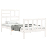 Bed Frame without Mattress White 100x200 cm Solid Wood Pine 3193067