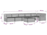 6-Seater Garden Sofa Rattan Look PP White 3444104