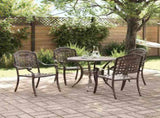 Garden Dining Set 5 pcs Bronze Aluminium 3334684