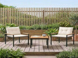 Outdoor Furniture Set 3 pcs Cream White Poly Rattan 42025361