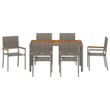 Garden Dining Set 7 pcs Grey Poly Rattan 3365409