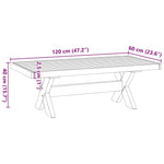 Coffee Table NOAIN X-Shaped Legs 120x60x40 cm Solid Wood Pine 4100034