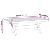 ZNTS Coffee Table NOAIN X-Shaped Legs 120x60x40 cm Solid Wood Pine 4100034