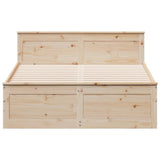 Bed Frame without Mattress with Headboard 140x190 cm Solid Wood Pine 3308777