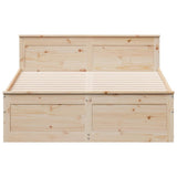 Bed Frame without Mattress with Headboard 140x190 cm Solid Wood Pine 3308777