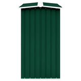 Garden Log Storage Shed Galvanised Steel 330x92x153 cm Green 47086