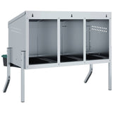 Chicken Nesting Box 3 Compartments with Legs Galvanised Steel 4104904