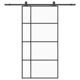 Sliding Door with Hardware Set Black 102.5x205 cm ESG Glass 3375872