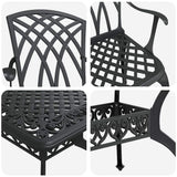 Garden Dining Set 5 pcs Black Aluminium 3334677