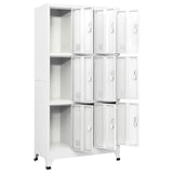 Locker Cabinet with 9 Compartments Steel 90x45x180 cm Grey 20157