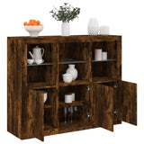 Sideboards with LED Lights 3 pcs Smoked Oak Engineered Wood 3209104