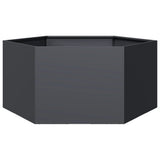 Garden Planter Anthracite Hexagon 104x90x45 cm Steel 851131