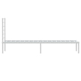 Metal Bed Frame without Mattress with Headboard White 100x200cm 352363