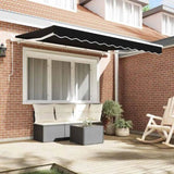 Retractable Awning Black 350 x 200 cm Polyester and Aluminium 3329711