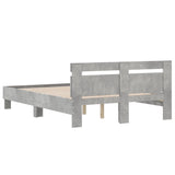 Bed Frame Concrete grey Engineered wood, Plywood slats Double 3207444