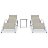 Sun Lounger Cream for loungers, Black and Silver for table 310536