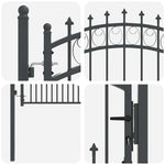 Fence Gate with Spikes Grey 100 x 100 cm Powder-coated steel 42009002