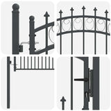 Fence Gate with Spikes Grey 100 x 100 cm Powder-coated steel 42009002