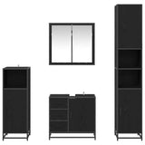 Bathroom Furniture Set 4 pcs Black Oak Engineered Wood 3402559