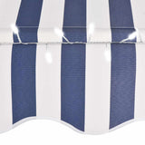 Manual Retractable Awning with LED 100 cm Blue and White 145841
