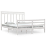 Bed Frame without Mattress White 160x200 cm Solid Wood 3105326