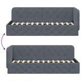 Corner Bed Frame with Headboard Dark Grey 80 x 200 cm Velvet 42016514