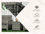 3 Pieces Rattan Bistro Set, Wicker Garden Furniture Set with Storage Coffee Table and Chairs, T3398P317586