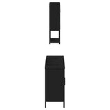 3 Piece Bathroom Furniture Set Black Engineered Wood 3214670