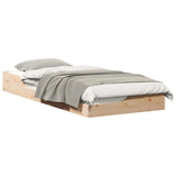 Bed Frame Brown 100 x 210 cm Solid Pine Wood 873406