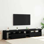TV Cabinets 2 pcs with LED Lights Black Oak Engineered Wood 3332503