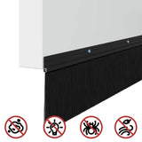 Screw-on Door Brush Seals 12 pcs Black 100 cm Aluminium Alloy 42019593