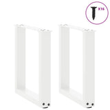 Coffee Table Legs U-Shaped 2 pcs White 28x cm Steel 4013149
