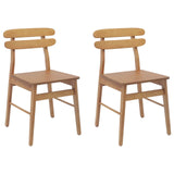 Dining Chair 2 pcs Natural Solid Rubber Wood 42020513